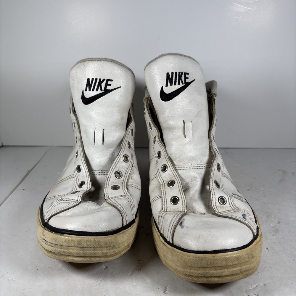 Size 11.5 Vintage Nike Sweet‎ Lew Leather Mid White Sneakers 310601-101 - Picture 4 of 9